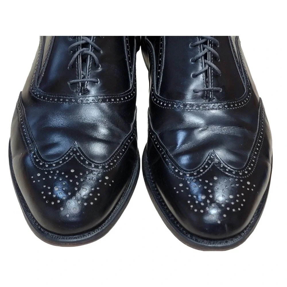 Dexter Men's Wing Tip Black Leather Oxford Brogue Dress Shoes Size 14 M USA